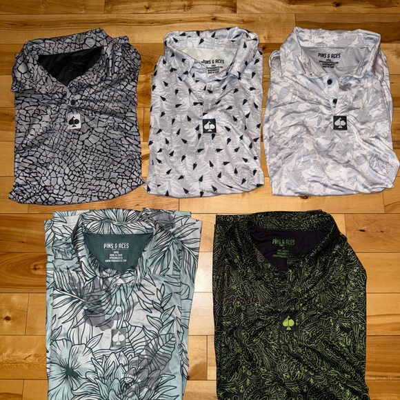 Pins & Aces Other - Pins & Aces Men's Golf Polo Shirts - Various Pattern Bundle